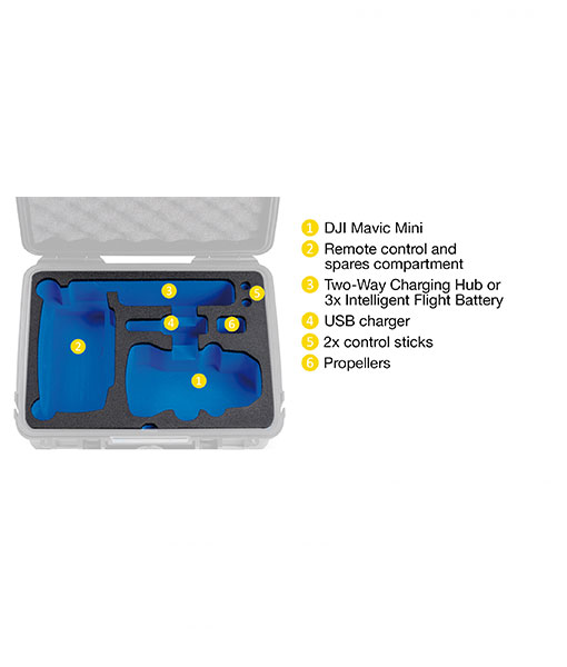 1000-X-DJI-MavicM-05 B&W Flightcase Type 1000 DJI Mavic Mini Foam inlay