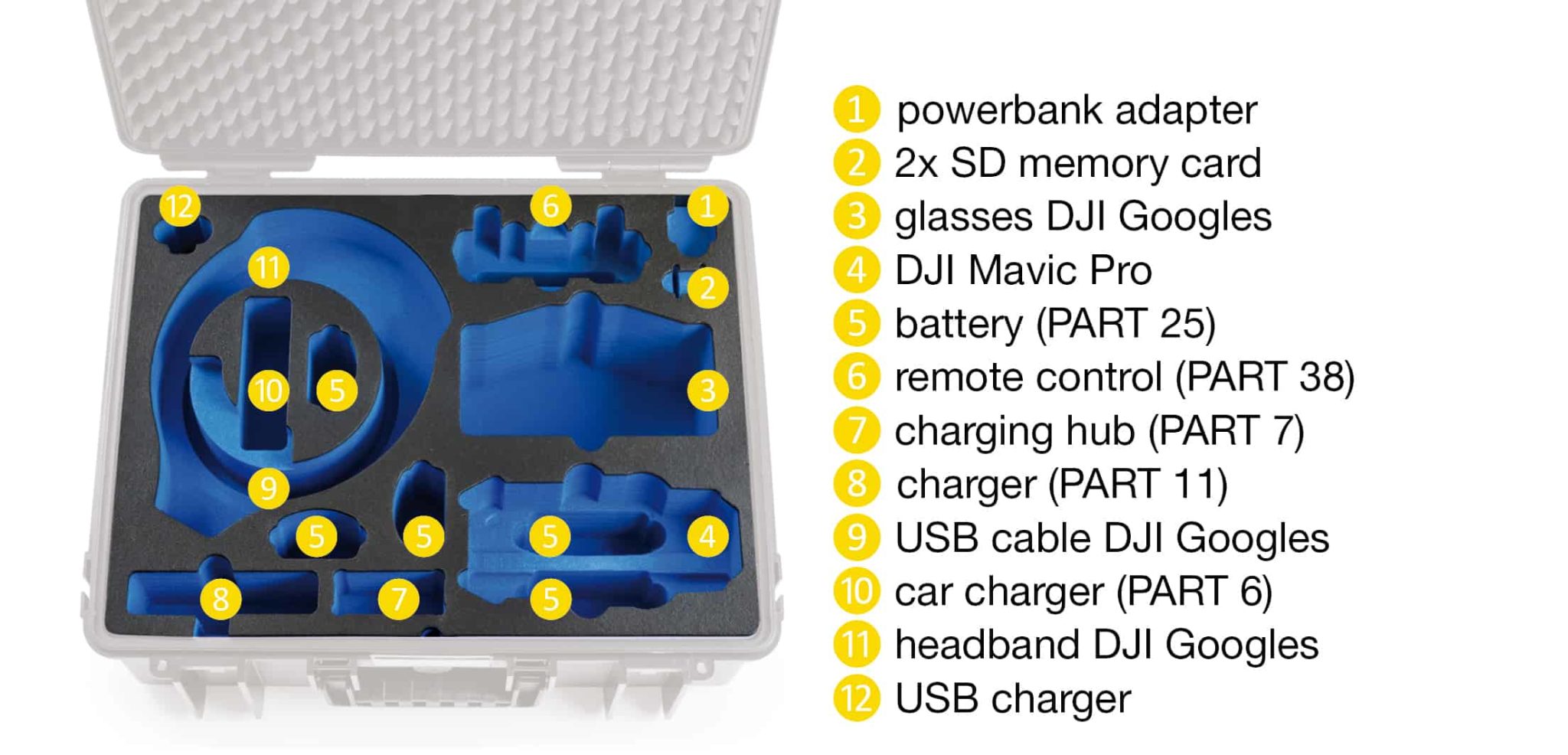 B&W - Flightcase DJI Mavic Pro en Goggles- dronedepot.be