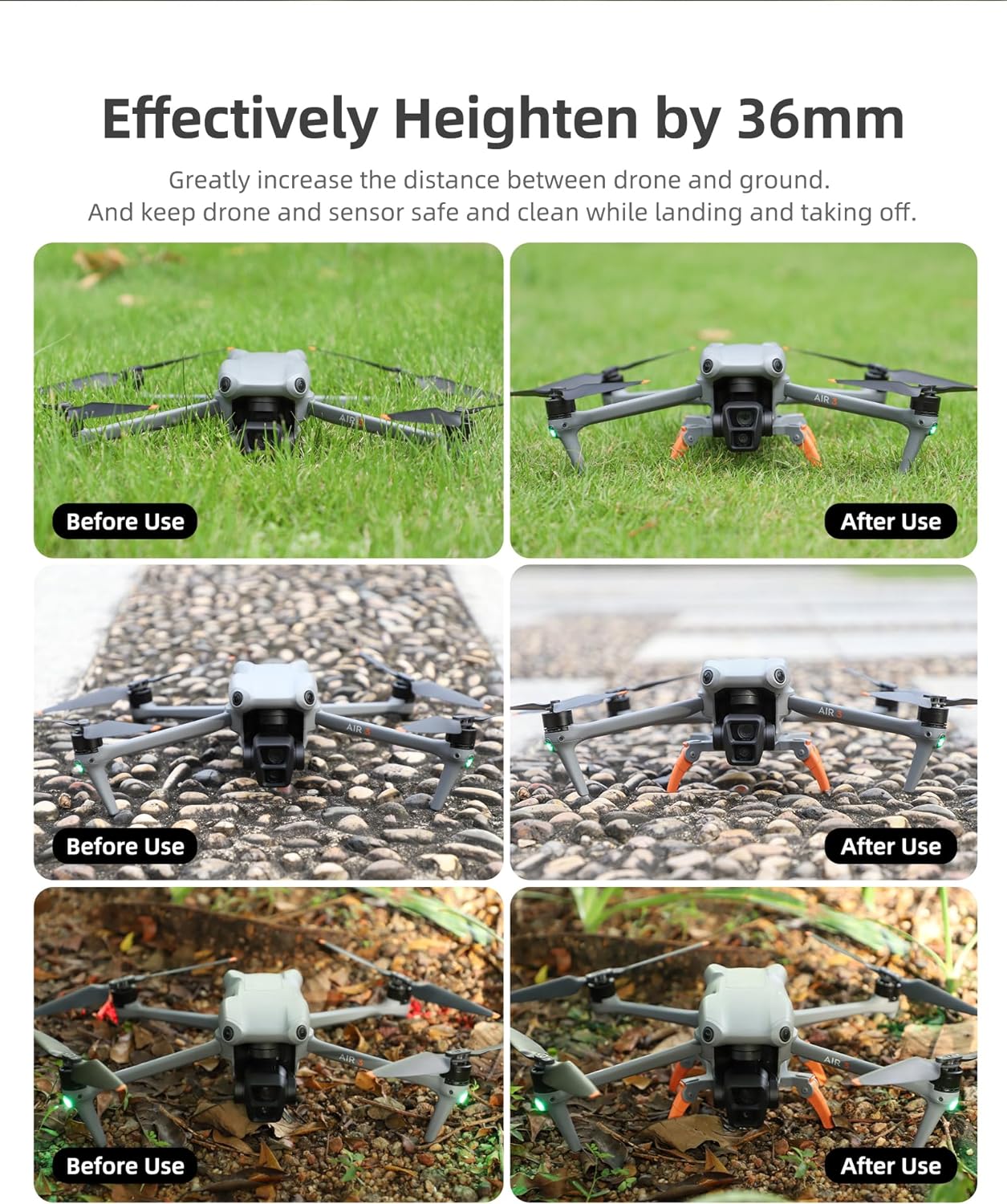 Sunnylife extended landing gear DJI Air 3 - Oranje Sunnylife extended landing gear DJI Air 3