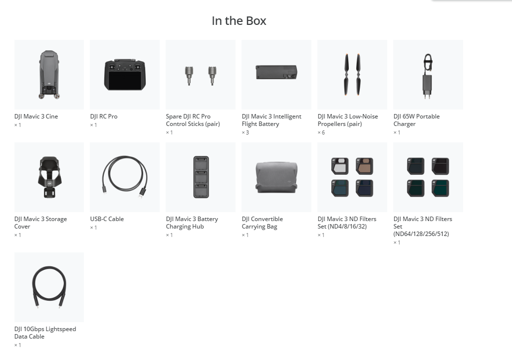 Inhoud pakket ciné Inhoud pakket ciné