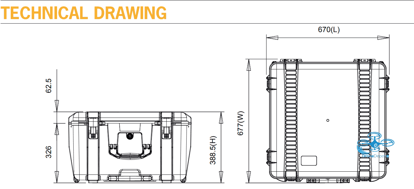 M210-4600W-03-07 HPRC Flightcase for DJI Matrice 200/210 RTK - dronedepot.be