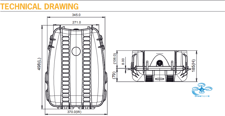 MAV3500BLK-02-07 HPRC Backpack for Mavic 2 Pro/Zoom - dronedepot.be