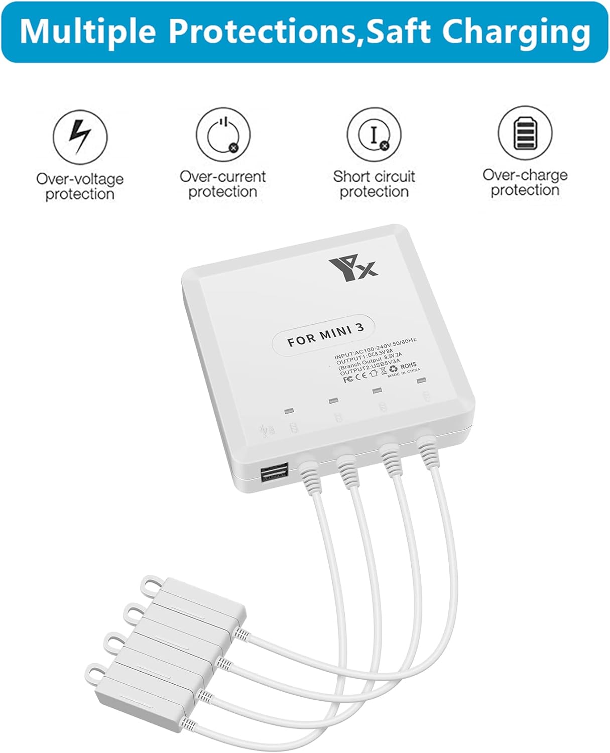 Multi charger voor DJI Mini 3, 3 Pro & 4 Pro-5 Multi charger voor DJI Mini 3, 3 Pro & 4 Pro
