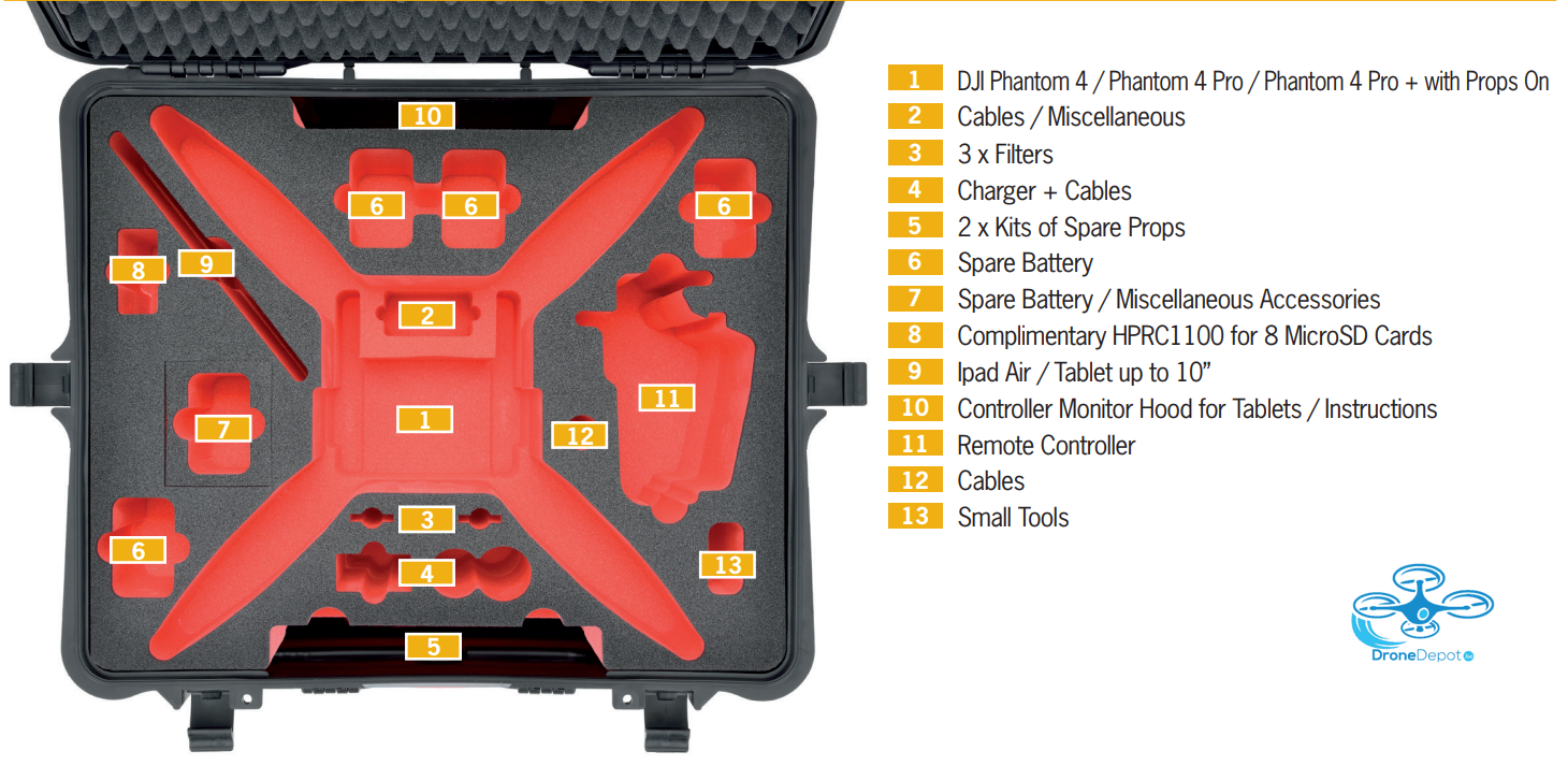 PHA4-2700W-01-07 HPRC 2700W Flightcase Phantom 4 - dronedepot.be