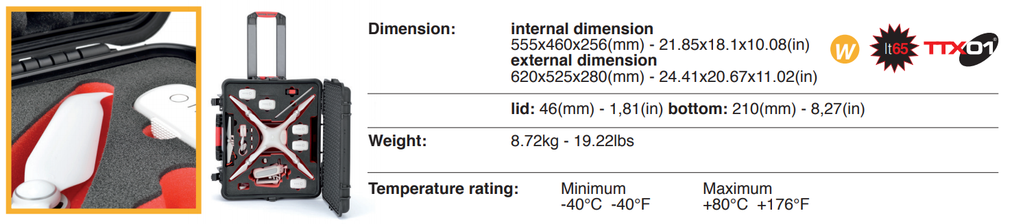 PHA4-BAGLG-01-COMBO-03 HPRC Softbag & Hardcase for DJI Phantom 4 Pro - dronedepot.be