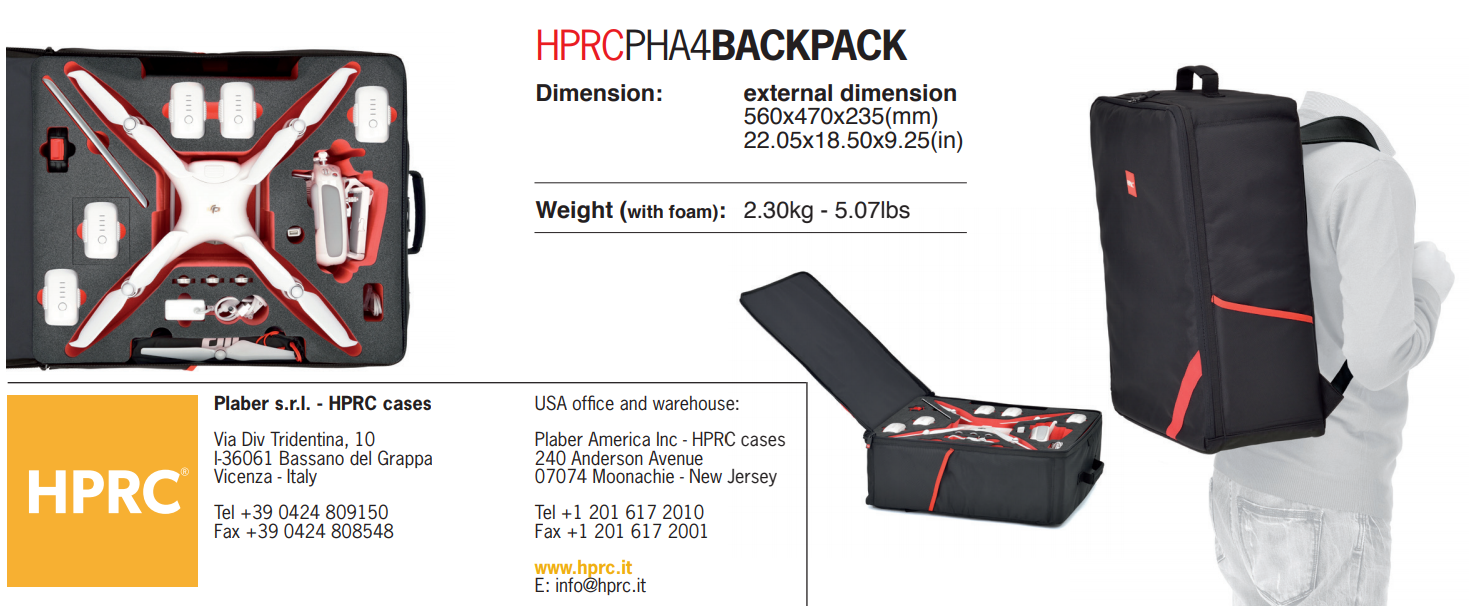 PHA4-BAGLG-01-COMBO-04 HPRC Softbag & Hardcase for DJI Phantom 4 Pro - dronedepot.be