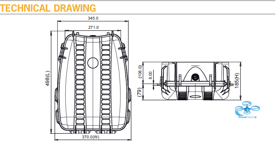ROS3500-01-08 HPRC Backpack voor DJI Ronin S - dronedepot.be