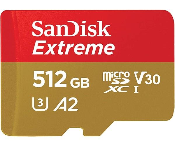 Sandisk Extreme micro SD kaart 512 GB Sandisk Extreme micro SD kaart 512 GB