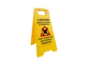 Signalisatiebord drone operatie - Engels/Frans