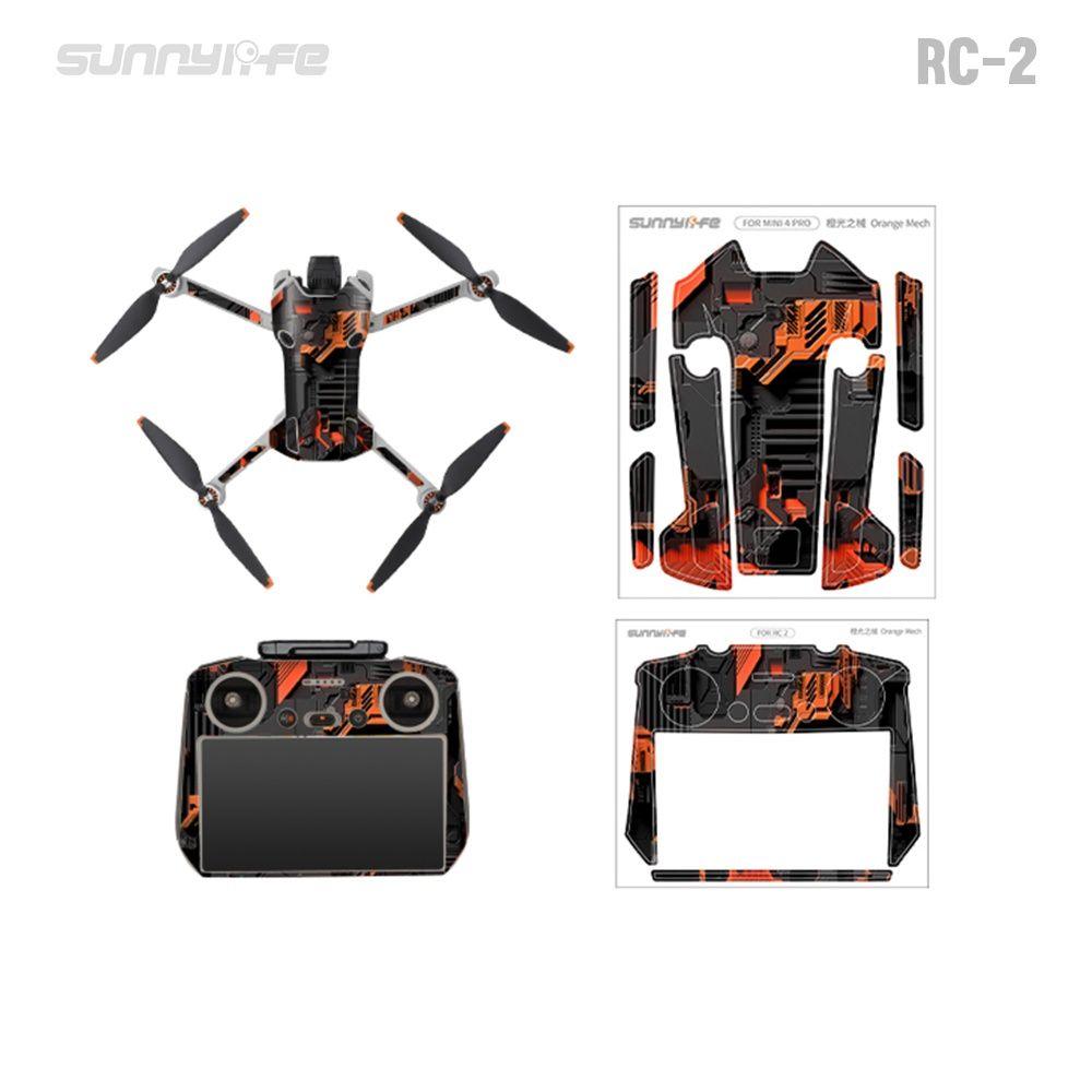 sunnylife-skin-voor-dji-mini-4-pro-rc-2-street-art-black-grain-orange-mech-3 Sunnylife Skin DJI Mini 4 Pro - Orange/Black