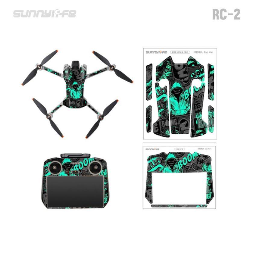 sunnylife-skin-voor-dji-mini-4-pro-rc-2-street-art-black-grain-orange-mech-green-cap-man-3 Sunnylife Skin DJI Mini 4 Pro - Man
