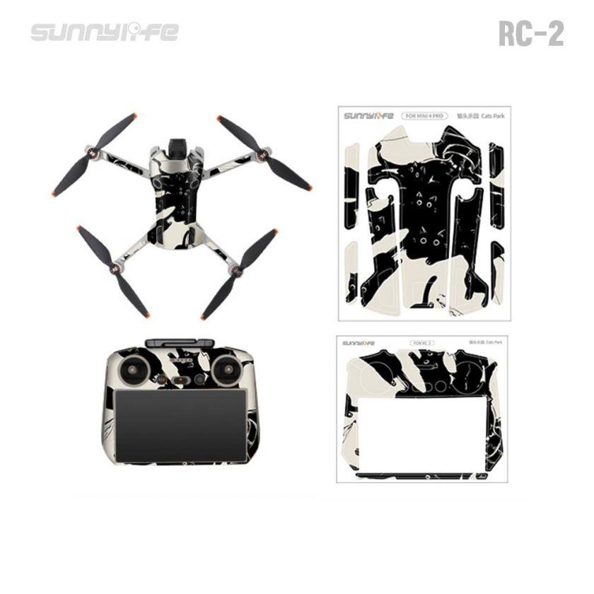 sunnylife-skin-voor-dji-mini-4-pro-rc-2-street-art-black-grain-orange-mech-green-cats-park-3 Sunnylife Skin DJI Mini 4 Pro - Cat