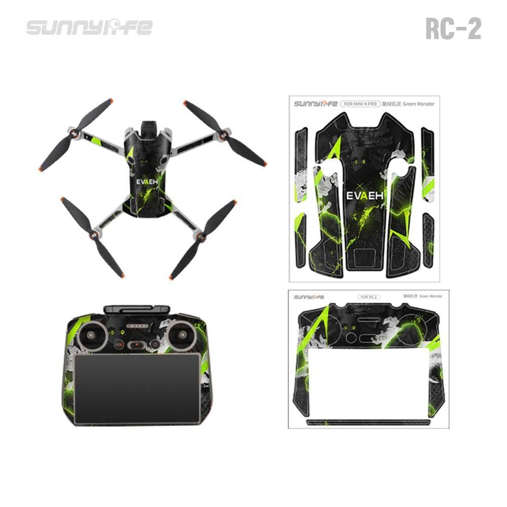 sunnylife-skin-voor-dji-mini-4-pro-rc-green-monster Sunnylife Skin DJI Mini 4 Pro - Green monster